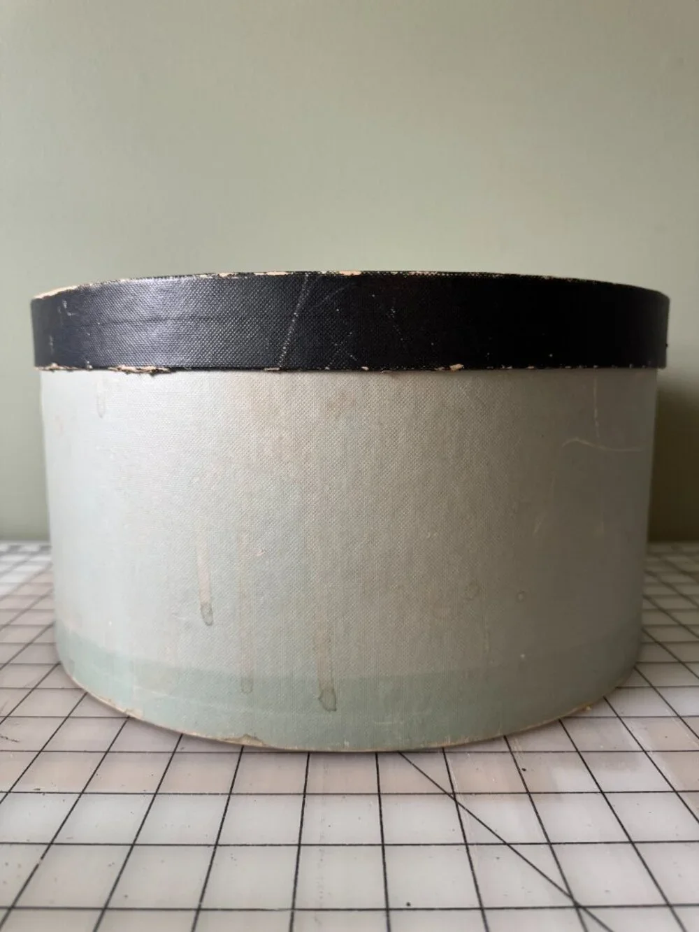 Vintage Aqua Hat Box | Retro Storage Case | Mid Century